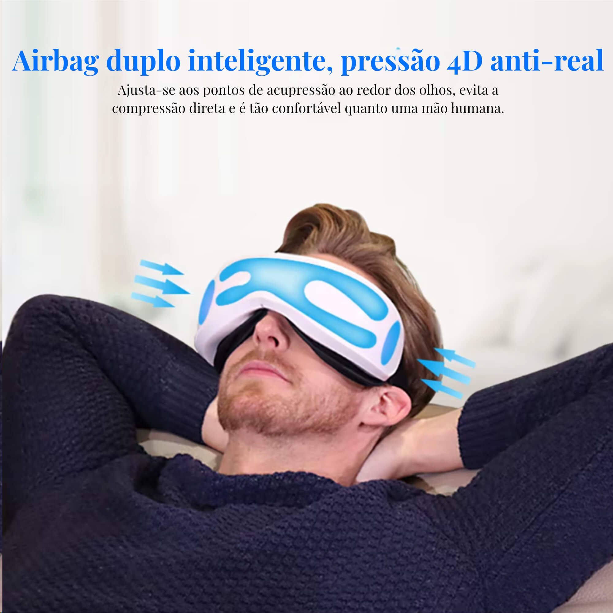 Oculaire 6D: Massageador Ocular Inteligente com Relaxamento Bluetooth