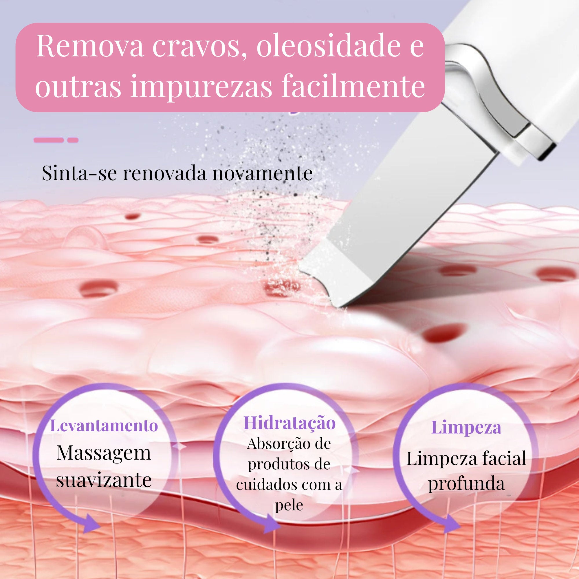 SkinClear Pro: Espátula facial ultrassônica
