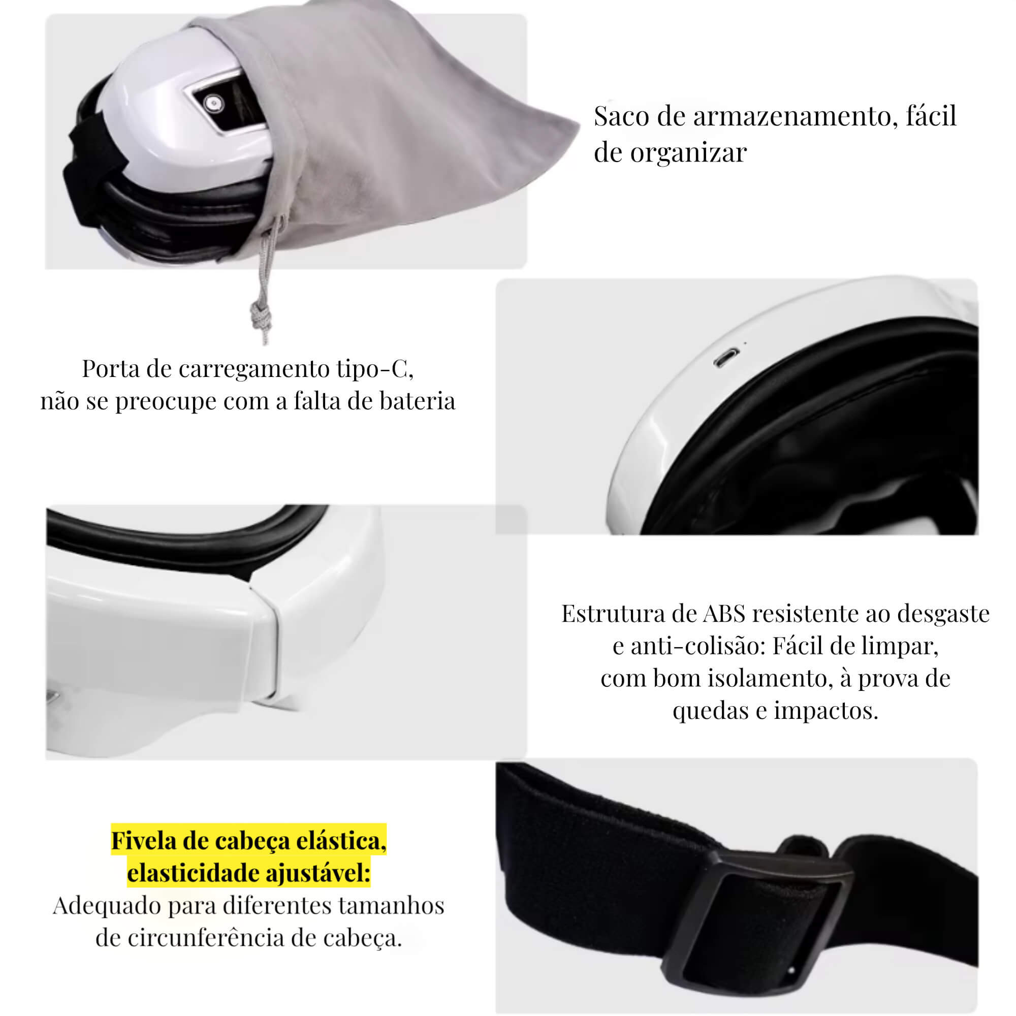 Oculaire 6D: Massageador Ocular Inteligente com Relaxamento Bluetooth